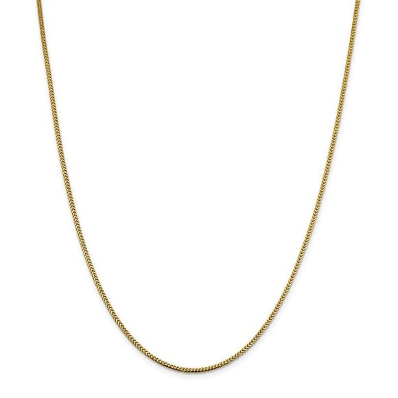 1.4mm 14k Yellow Gold Solid Franco Chain Necklace, 24 Inch